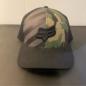 Fox Black and Camo Patch Logo Trucker Hat